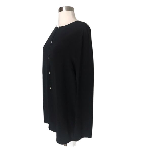 Bloomingdale's Black Women Silk Blouse Top Size 8 Long Sleeve Rectangle Button - Picture 10 of 11